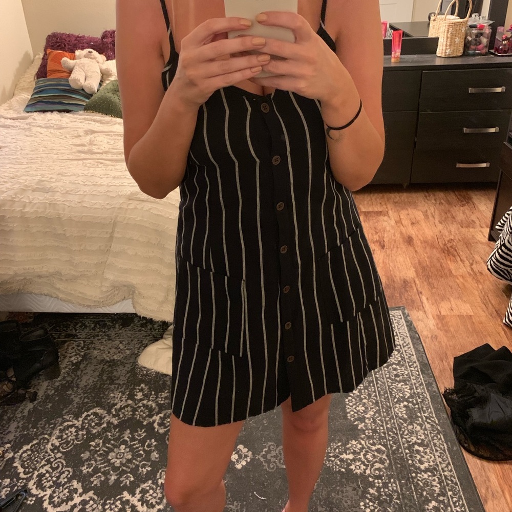BILLABONG BLACK STRIPED DRESS - Picture 5 of 5